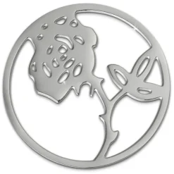 Amello Edelstahl Coin Rose 30mm silber für Coinsfassung Stahlschmuck ESC506J