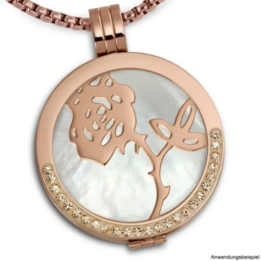Amello Edelstahl Coin Rose rosegold für Coinsfassung Stahlschmuck ESC506E