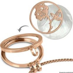 Amello Edelstahl Coin Rose rosegold für Coinsfassung Stahlschmuck ESC506E