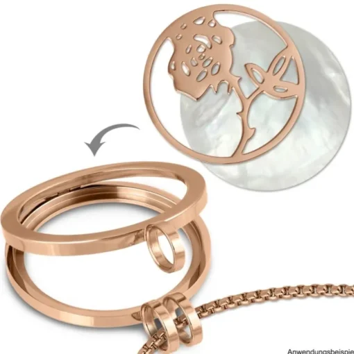 Amello Edelstahl Coin Rose rosegold für Coinsfassung Stahlschmuck ESC506E