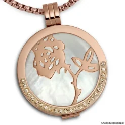Amello Edelstahl Coin Rose rosegold für Coinsfassung Stahlschmuck ESC506E