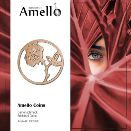 Amello Edelstahl Coin Rose rosegold für Coinsfassung Stahlschmuck ESC506E