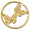 Amello Edelstahl Coin Schmetteringe gold für Coinsfassung Edelstahl ESC522Y