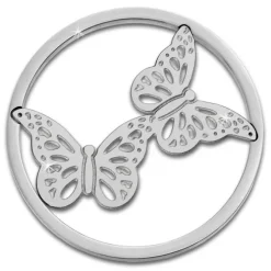 Amello Edelstahl Coin Schmetterlinge für Coinsfassung Stahlschmuck ESC522J