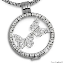 Amello Edelstahl Coin Schmetterlinge für Coinsfassung Stahlschmuck ESC522J