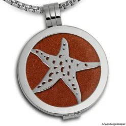 Amello Edelstahl Coin Seestern silber für Coinsfassung Stahlschmuck ESC510J