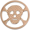 Amello Edelstahl Coin Totenkopf rose für Coinsfassung Stahlschmuck ESC512E