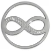 Amello Edelstahl Coin Unendlich Silber Zirkonia weiß Stahlschmuck ESC511J