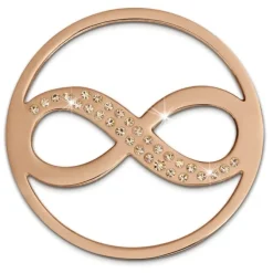 Amello Edelstahl Coin Unendlich rosegold Zirkonia rose Stahlschmuck ESC511E