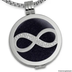 Amello Edelstahl Coin Unendlich Silber Zirkonia weiß Stahlschmuck ESC511J
