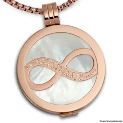 Amello Edelstahl Coin Unendlich rosegold Zirkonia rose Stahlschmuck ESC511E