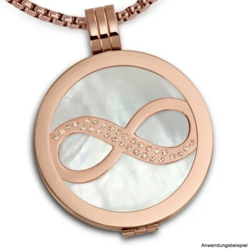 Amello Edelstahl Coin Unendlich rosegold Zirkonia rose Stahlschmuck ESC511E