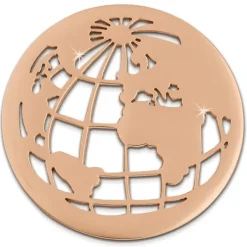 Amello Edelstahl Coin Weltkugel rosegold für Coinsfassung Schmuck ESC517E