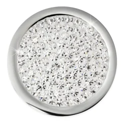 Amello Edelstahl Coin Zirkonia weiß 25mm für Coinsfassung Schmuck ESC350W