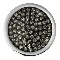 Amello Edelstahl Coin Zirkonia grau 25mm für Coinsfassung Schmuck ESC350K