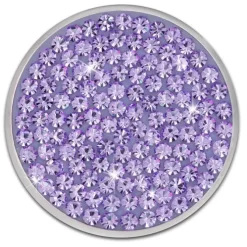 Amello Edelstahl Coin Zirkonia lila für Coinsfassung Edelstahlschmuck ESC301V