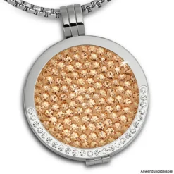 Amello Edelstahl Coin Zirkonia rose für Coinsfassung Edelstahlschmuck ESC301E