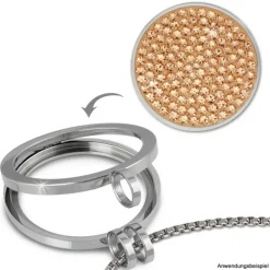 Amello Edelstahl Coin Zirkonia rose für Coinsfassung Edelstahlschmuck ESC301E