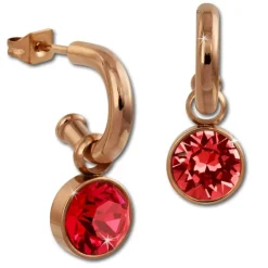 Amello Edelstahl Creole rosegold Zirkonias Zirkonia rot ESOS51R