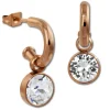 Amello Edelstahl Creole rosegold Zirkonias Zirkonia weiß ESOS51W
