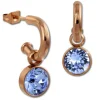 Amello Edelstahl Creole rosegold Zirkonias Zirkonia hellblau ESOS51H