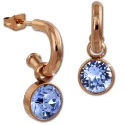 Amello Edelstahl Creole rosegold Zirkonias Zirkonia hellblau ESOS51H