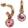 Amello Edelstahl Creole rosegold Zirkonias Zirkonia rosa ESOS51A