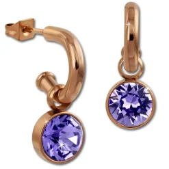 Amello Edelstahl Creole rosegold Zirkonias Zirkonia lila ESOS51V