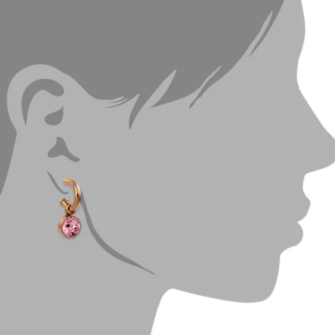 Amello Edelstahl Creole rosegold Zirkonias Zirkonia rosa ESOS51A