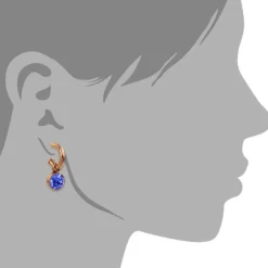 Amello Edelstahl Creole rosegold Zirkonias Zirkonia blau ESOS51B