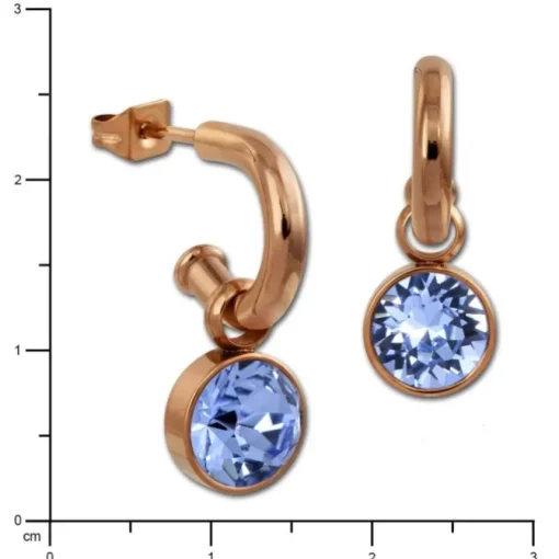 Amello Edelstahl Creole rosegold Zirkonias Zirkonia hellblau ESOS51H
