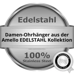 Amello Edelstahl Creole rosegold Zirkonias Zirkonia hellgrün ESOS51L