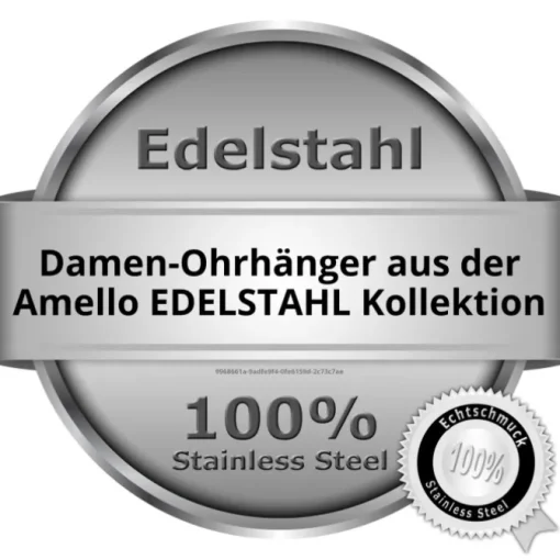Amello Edelstahl Creole rosegold Zirkonias Zirkonia hellgrün ESOS51L