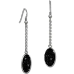 Amello Edelstahl Ohrhänger Oval Zirkonia Kristalle schwarz Ohrring ESOS09S