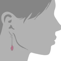Amello Edelstahl Ohrhänger Oval Zirkonia Kristalle rosa Ohrring ESOS09A