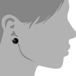 Amello Edelstahl Ohrstecker Kegel Zirkonias schwarz Ohrring ESOS10S
