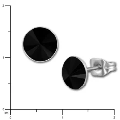Amello Edelstahl Ohrstecker schwarz rund Zirkonia Damen Ohrringe ESOS11S
