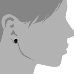 Amello Edelstahl Ohrstecker rund Zirkonias schwarz Ohrring ESOS07S