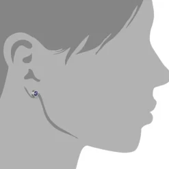 Amello Edelstahl Ohrstecker rund Zirkonias lila Ohrring ESOS03V
