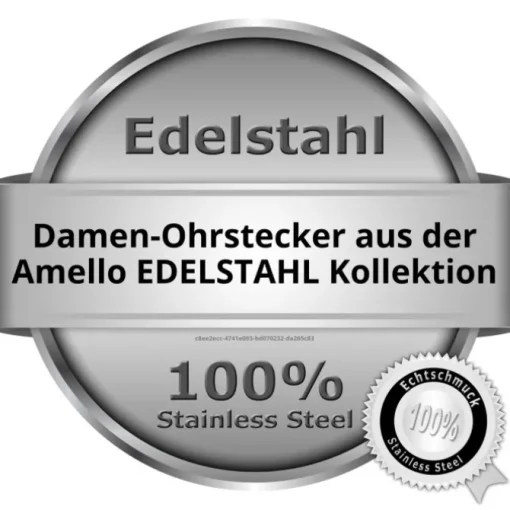 Amello Edelstahl Ohrstecker grau rund Zirkonia Damen Ohrringe ESOS11K