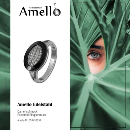 Amello Edelstahl Ring Keramik Zirkonia Gr.54 Edelstahlschmuck ESRX32S54