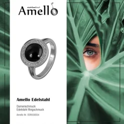 Amello Edelstahl Ring Keramik Zirkonia Gr.54 Edelstahlschmuck ESRX30S54