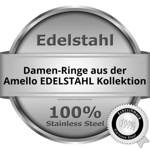 Amello Edelstahl Ring Keramik Zirkonia Gr.54 Edelstahlschmuck ESRX32S54