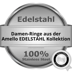 Amello Edelstahl Ring Keramik Zirkonia Gr.56 Edelstahlschmuck ESRX32S56
