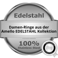 Amello Edelstahl Ring Keramik Zirkonia Gr.58 Edelstahlschmuck ESRX32S58