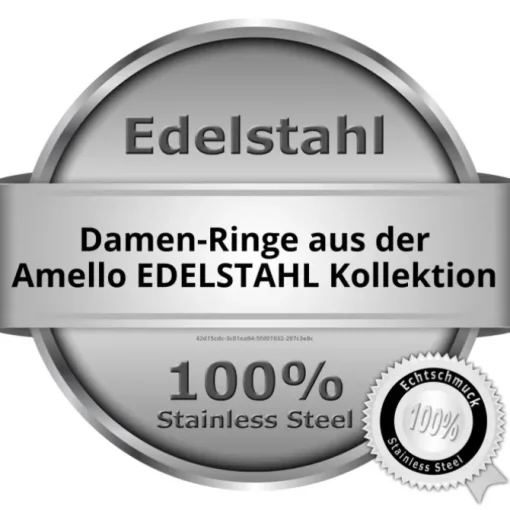 Amello Edelstahl Ring Keramik Zirkonia Gr.54 Edelstahlschmuck ESRX30S54