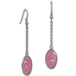 Amello Edelstahl Schmuckset Ohrringe & Armband Zirkonia Glitzer rosa ESSS03A