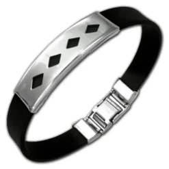 Amello Edelstahlarmband Karos Herren Damen Unisex Armband ESA506S