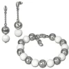Amello Edelstahlschmuckset Keramik Kugel Armband, Ohrring ESSX12W