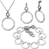 Amello Edelstahlschmuckset Circle Keramik Kette, Armband, Ohrring ESSX14W
